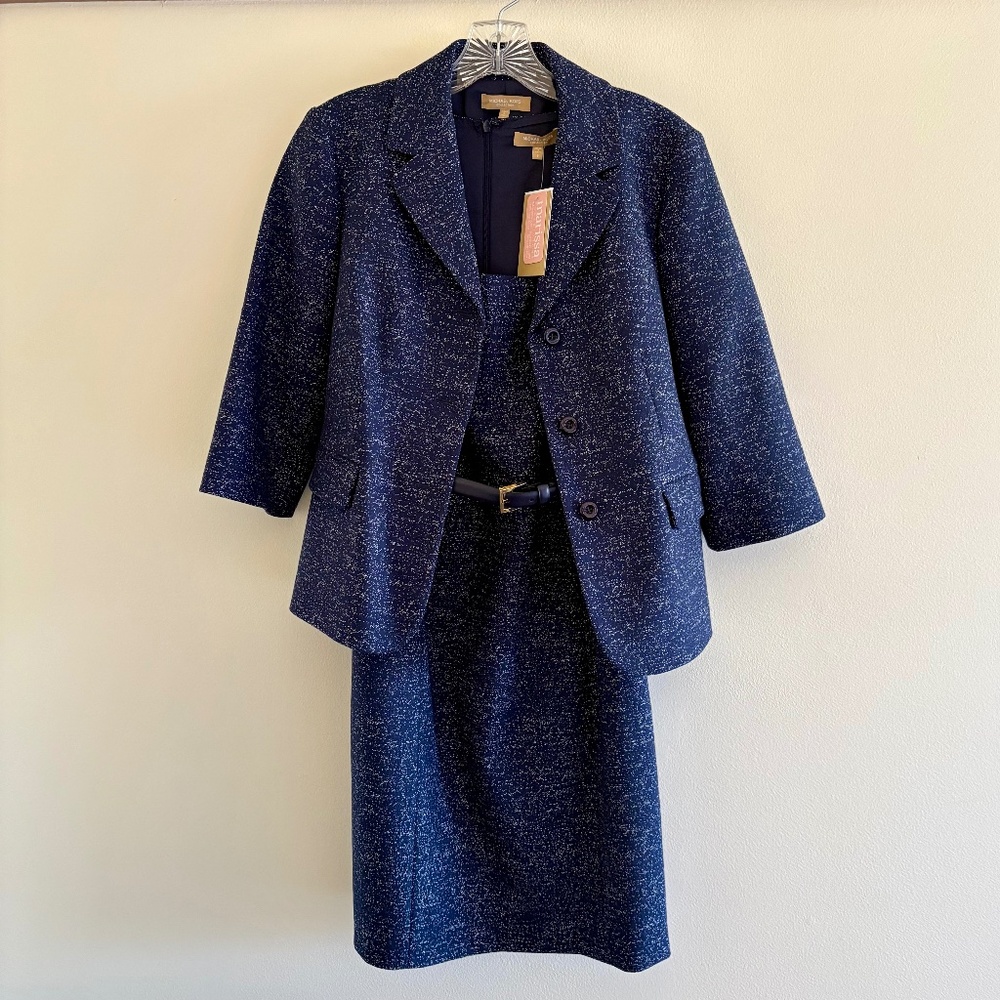 Michael Kors Collection Tweed Dress & Jacket Suit Set NWT Size 8